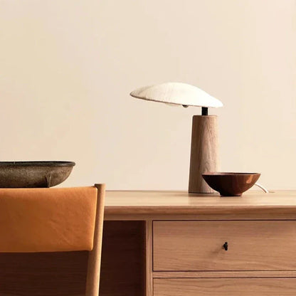 Garduru Wabi-Sabi Leinen Tischlampe | Minimalistisches Design | Natürliche Beleuchtung | Wohnkultur | Schlafzimmerlampe