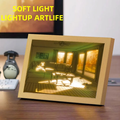 Modern dimmbares Lichtgemälde – Minimalistische leuchtende Kunst für Schlafzimmer & Wohnzimmer