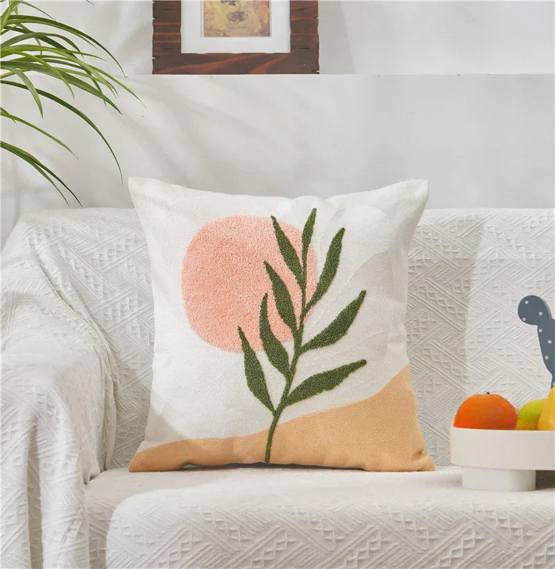 Soléa – Jacquard-Kissenbezug mit raffiniertem Sonnenblumenmuster