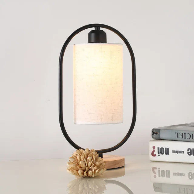 Royellure Retro Stoff Holz Tischlampe - Elegante Beleuchtung für Schlafzimmer & Wohnzimmer