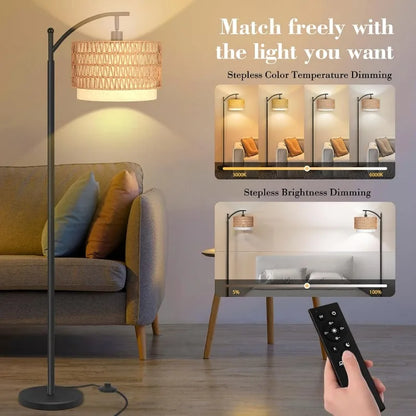 Arc Stehlampe mit Fernbedienung - Einstellbare Helligkeit & Farbtemperature für Zuhause