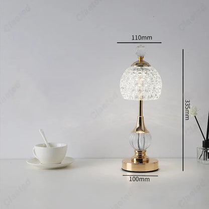Goldene Glastischlampe