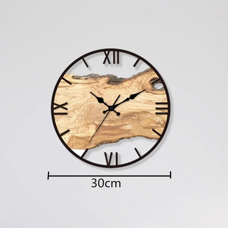 Geräuschlose Wanduhr aus Acryl und Holz