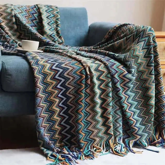 Retro Bohemian Strick gestreiftes Blanket