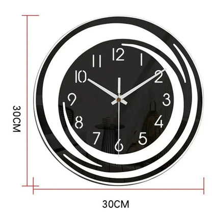 Stilvolle Acryl-Wanduhr in Schwarz-Weiß-Design
