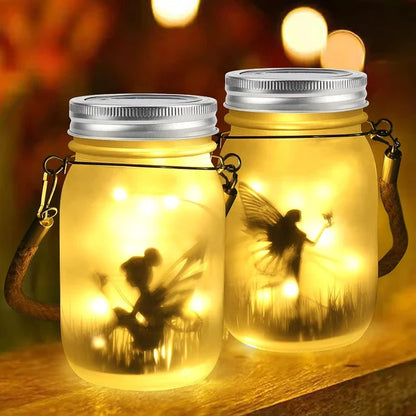 Glas Feenlampe – Solarbetriebene Einmachglaslaterne für magische Außen- und Gartendekoration