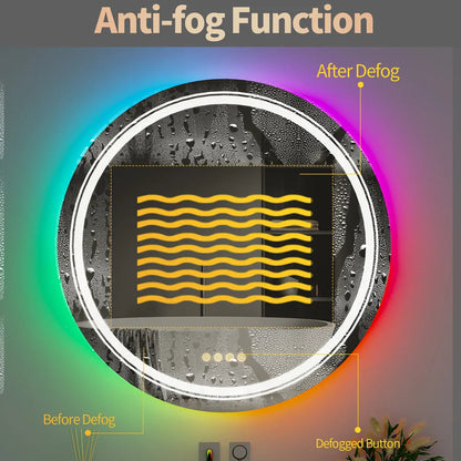 Smart Touch Screen RGB Hintergrundbeleuchtung Badezimmerspiegel Wandspiegel mit LED-Licht