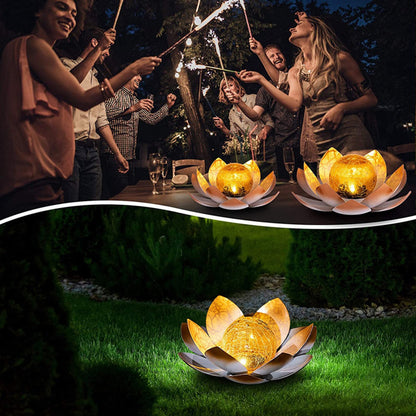 Solarbetriebene wasserdichte LED-Lotus-Gartenleuchten