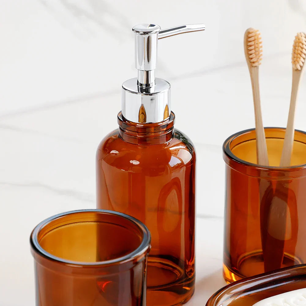Apothecary Luxe – Elegantes Glas-Badezimmer-Set für einen zeitlosen Look