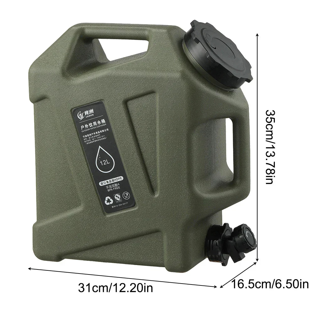 12L Tragbarer Wasserkanister mit Hahn – Outdoor Camping Essential