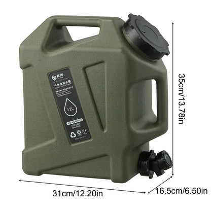 12L Tragbarer Wasserkanister mit Hahn – Outdoor Camping Essential