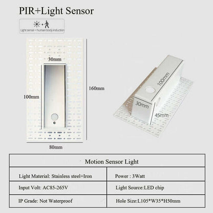 Versenkt Treppenhaus Wandleuchte mit PIR-Bewegungsmelder