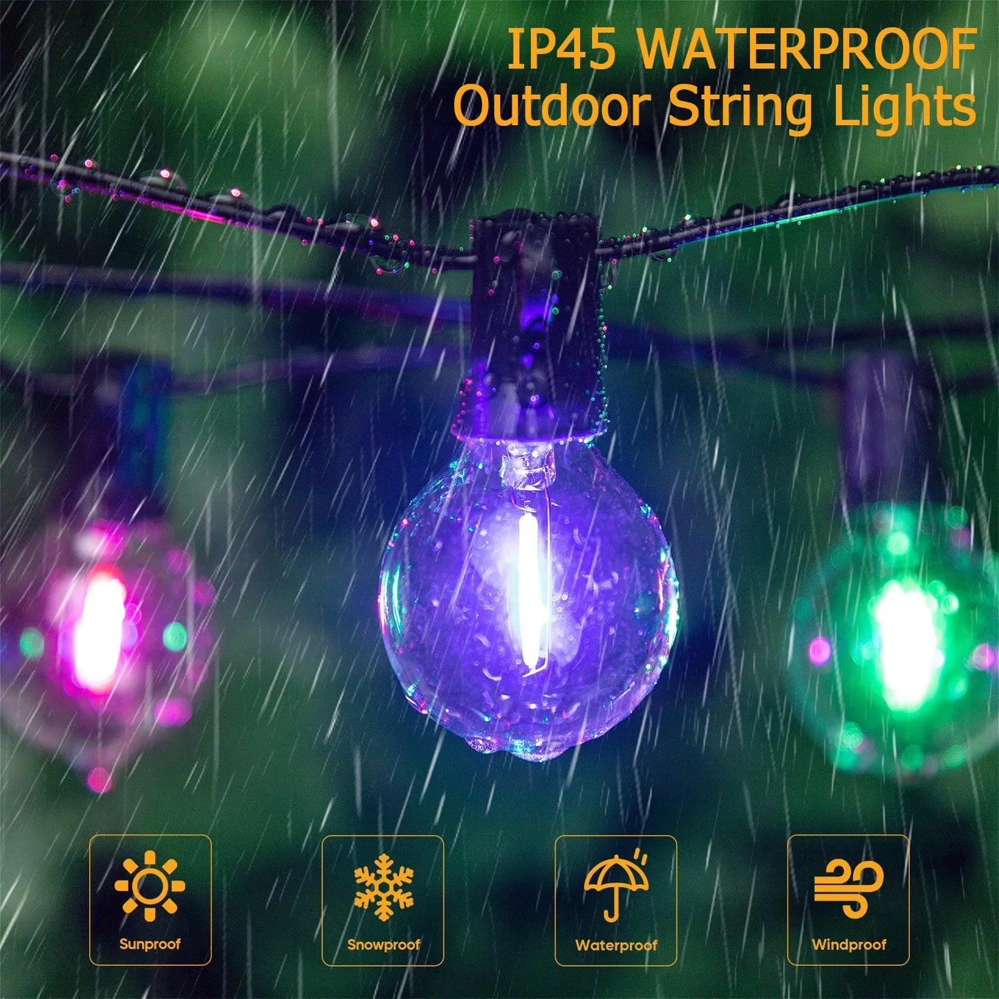 Bunte wasserdichte Außen-Lichterketten
