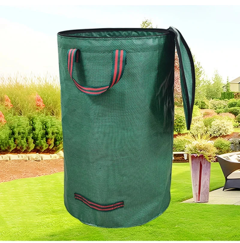 Gartenabfalltasche mit Deckel – Faltbare Laubsammlung Aufbewahrung