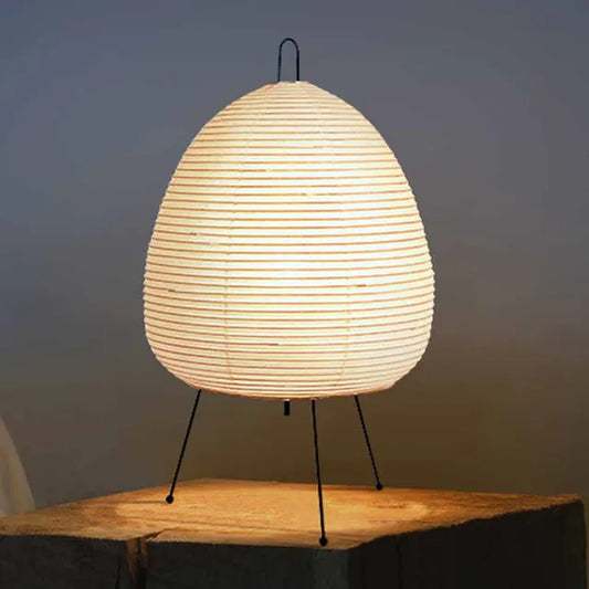 RoyaleGlow Akari Noguchi Tischlampe – Japanische Washi-Papierlaterne mit sanftem ambientem Licht