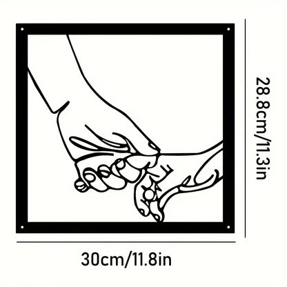 Verbundene Hände Metall-Wanddekoration – Minimalistisch und Verbindend