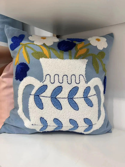 Soléa – Jacquard-Kissenbezug mit raffiniertem Sonnenblumenmuster
