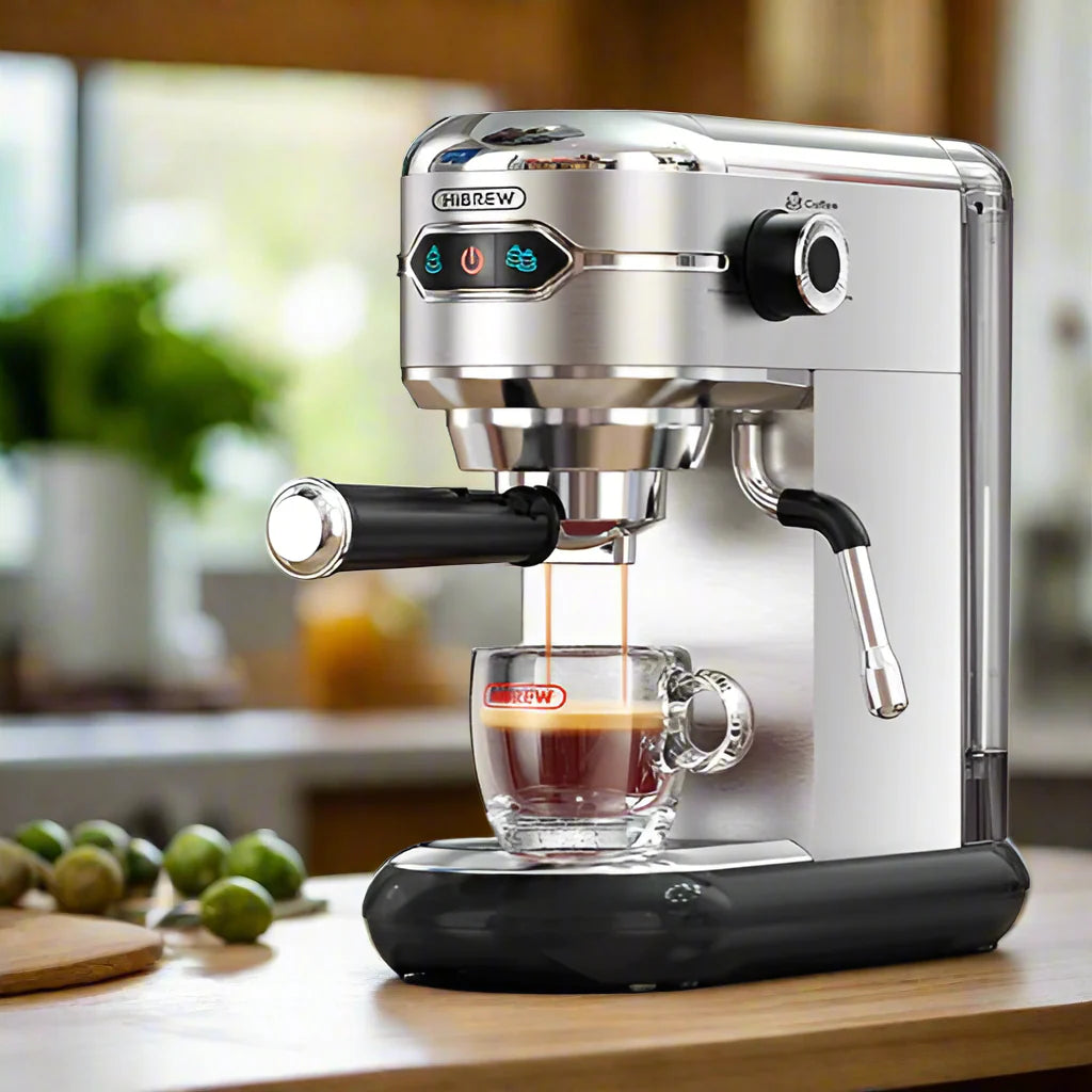 Slim Espresso Maschine – 20-Bar Halbautomatische Kaffeemaschine für ESE-Pads & gemahlenen Kaffee