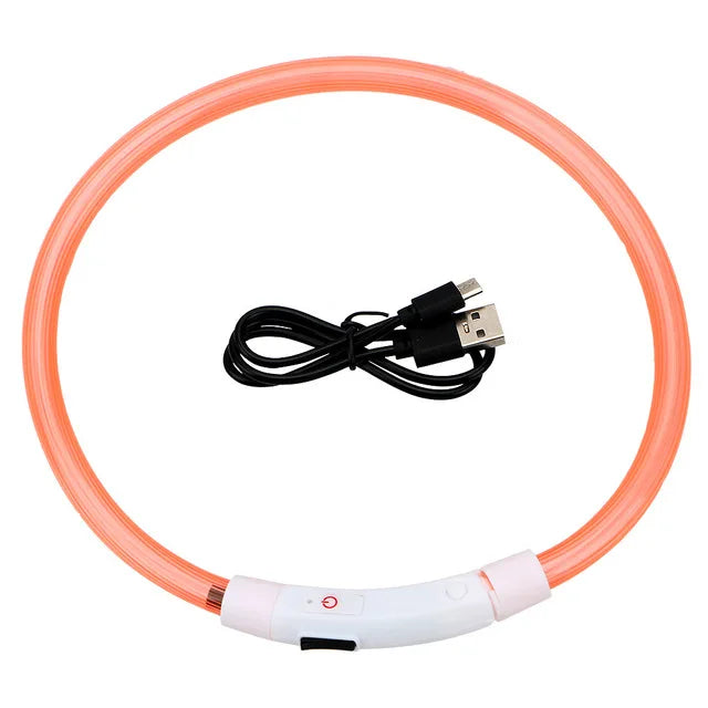 Leuchtendes Hundehalsband, USB-Wiederaufladbares LED-Leuchtendes Halsband für Nachtsicherheit, abnehmbares leuchtendes Haustierzubehör
