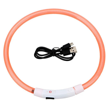 Leuchtendes Hundehalsband, USB-Wiederaufladbares LED-Leuchtendes Halsband für Nachtsicherheit, abnehmbares leuchtendes Haustierzubehör