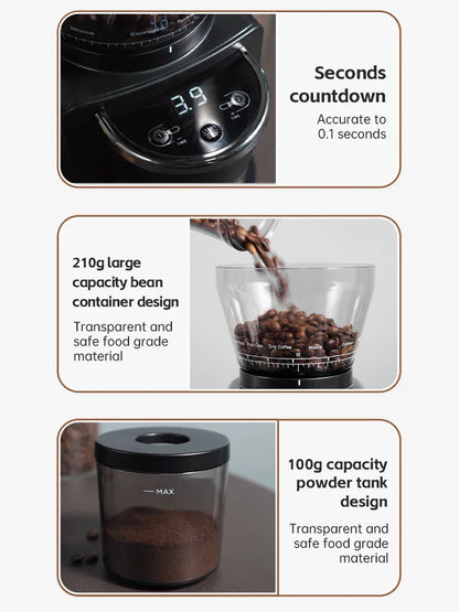 Automatischer Kaffeemühle – 31 einstellbare Einstellungen für präzisen Espresso- und Pour-Over-Brauen