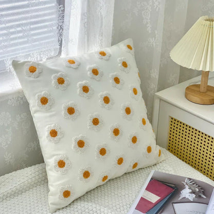 Soléa – Jacquard-Kissenbezug mit raffiniertem Sonnenblumenmuster