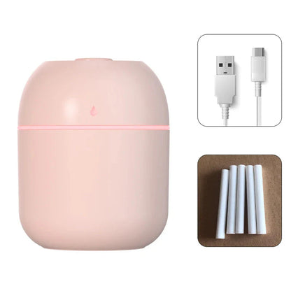 Tragbarer USB-Ultraschall-Luft-Mini-Luftbefeuchter-Diffusor mit LED-Lampe - Auto-Luftreiniger Aroma-Nebel-Maker für Zuhause und Reisen