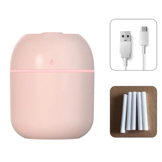 Tragbarer USB-Ultraschall-Luft-Mini-Luftbefeuchter-Diffusor mit LED-Lampe - Auto-Luftreiniger Aroma-Nebel-Maker für Zuhause und Reisen