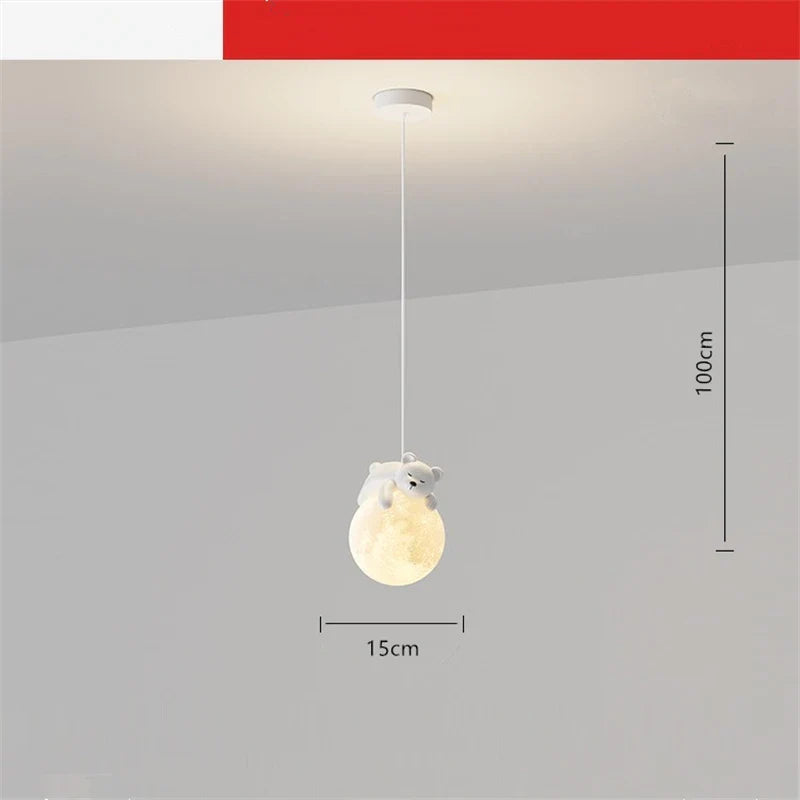 Garduru – Bezaubernde Deckenleuchte mit Bär auf dem Mond