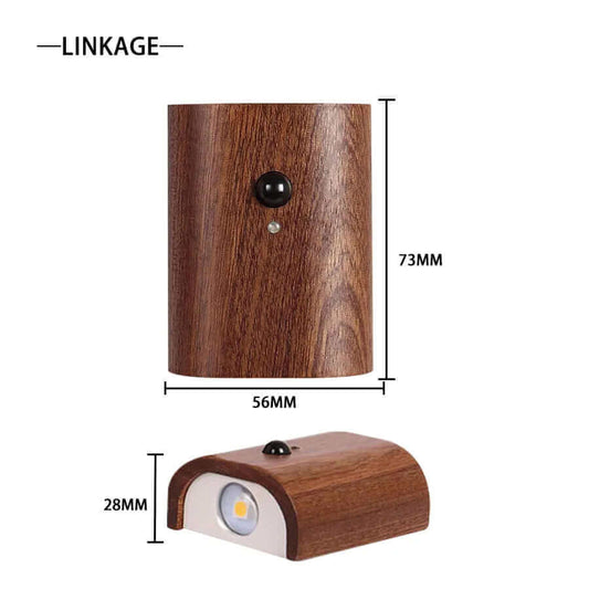 Set aus 2 Holz USB wiederaufladbare Wandlampe