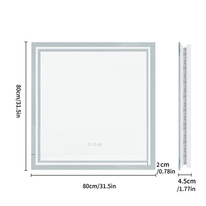 LUVODI Smart Badezimmerspiegel mit Hintergrundbeleuchtung, dimmbarer LED-Beleuchtung, Antibeschlagsystem