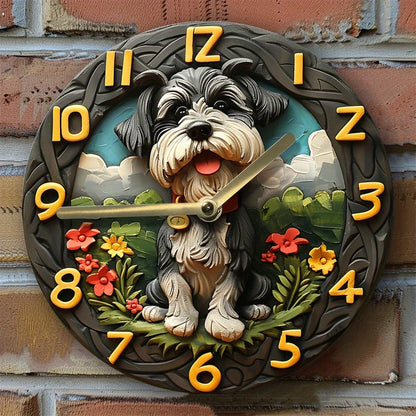 Chic Silent Schnauzer Wanduhr