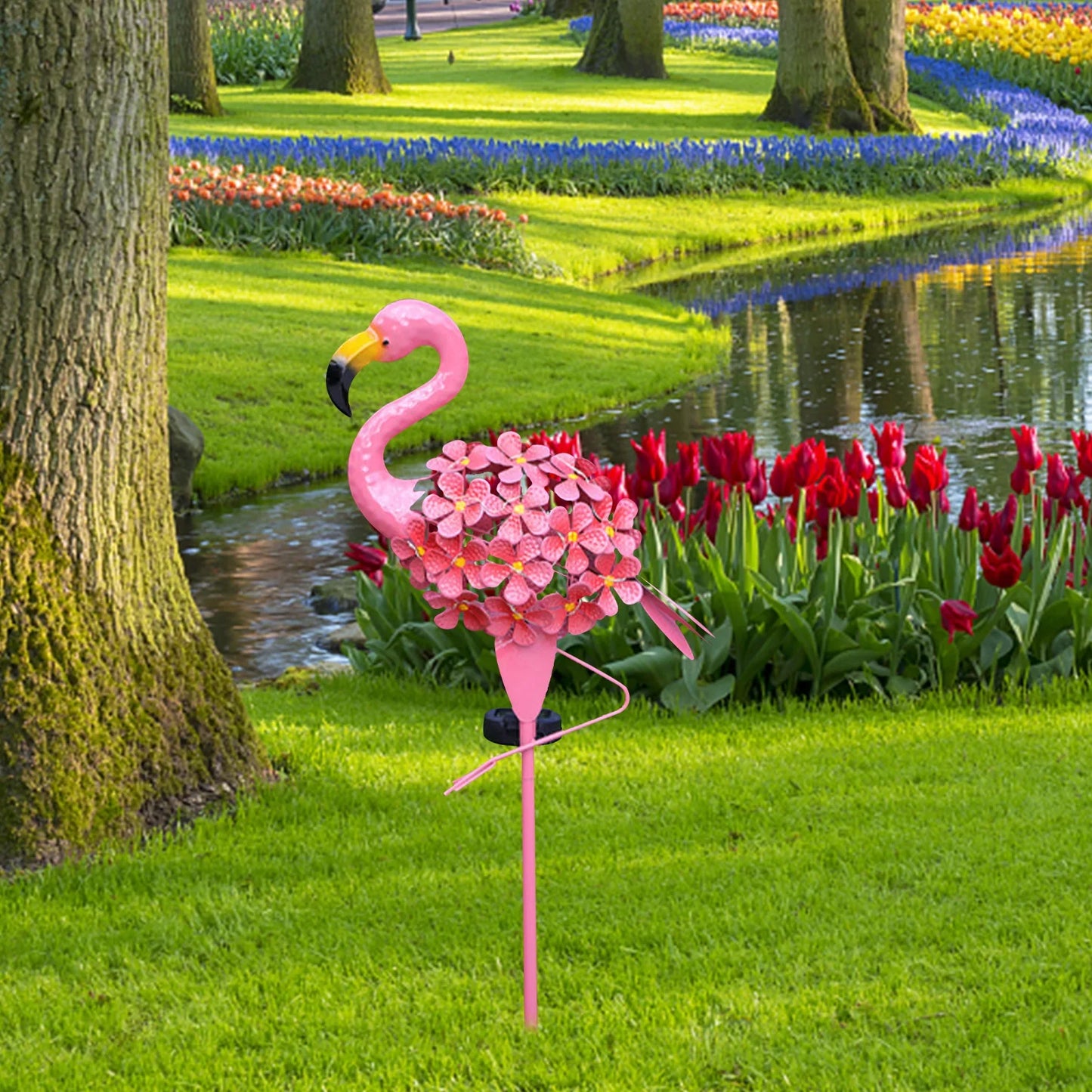 Royelux Flamingo Solar Stake Light - Dekorative Metall Gartenlampe