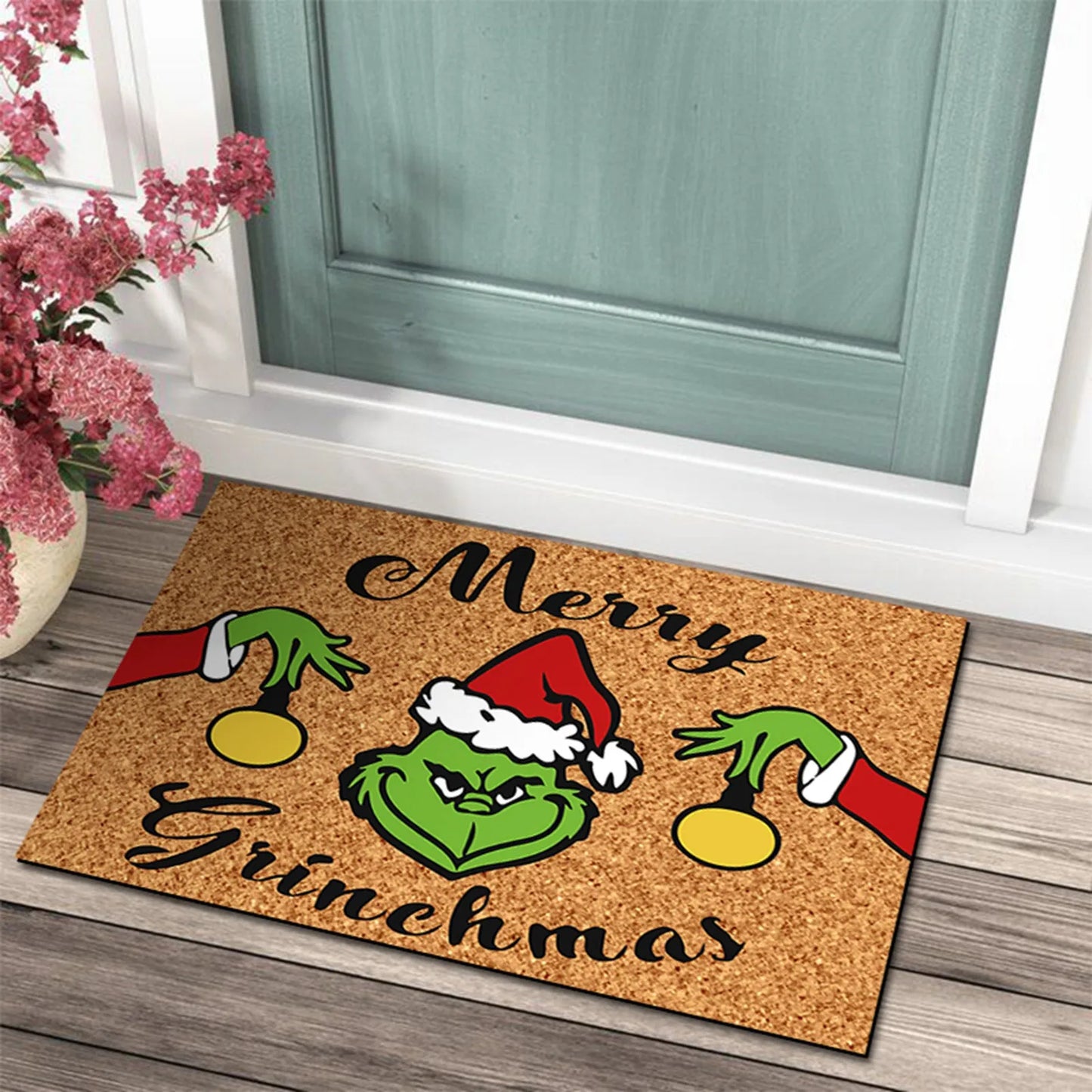 Weihnachtliche Türmatte mit Grinch-Design – Fröhlicher Empfang für die Feiertage