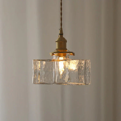 Retro-Moderne Hängeleuchte aus Glas mit goldenem Kabel - Elegante LED-Beleuchtung