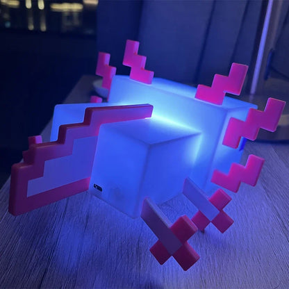 Pixelierte Axolotl Lampe