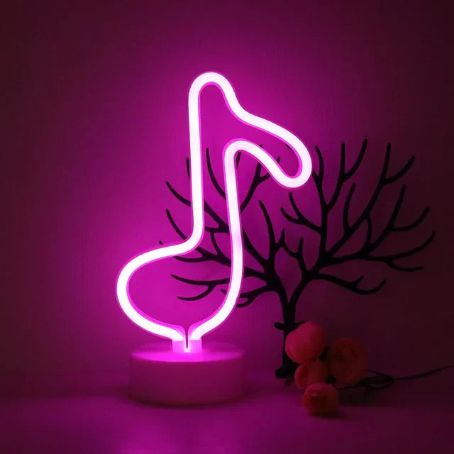 Musiknoten Neonlampe - USB LED Nachtlicht für Partys & Wohnkultur