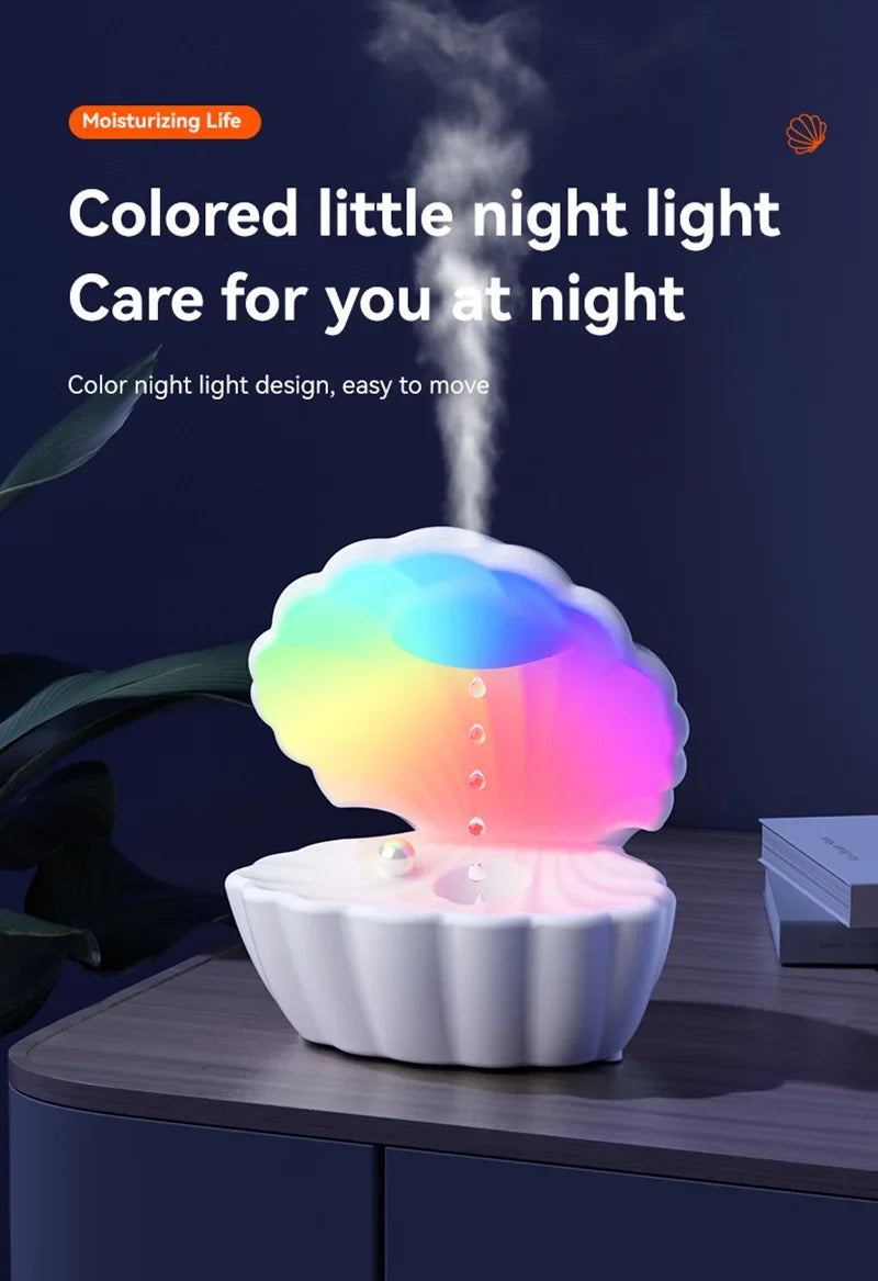 Shell Schlafhilfe Bluetooth Lautsprecher – RGB Nachtlicht mit Luftbefeuchter & Anti-Schwerkraft-Design