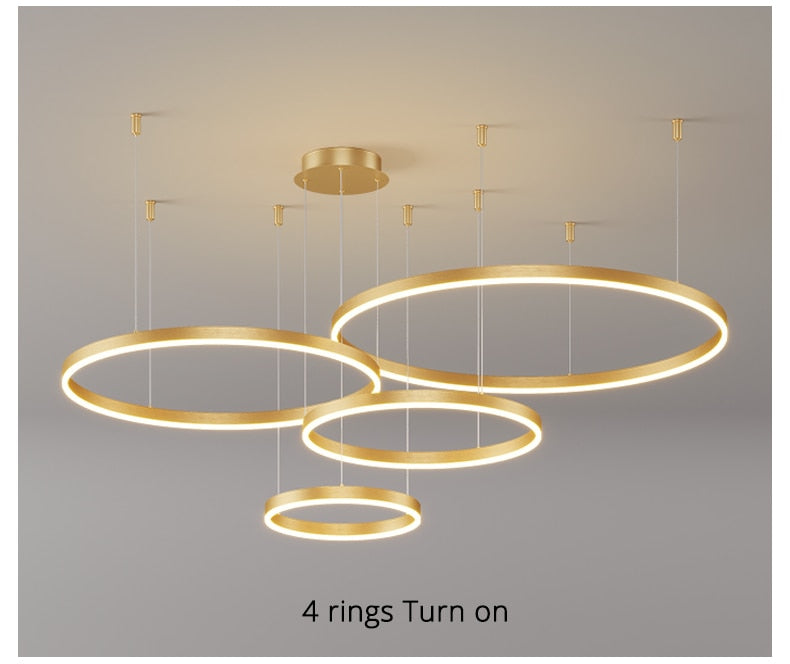 Moderne Beleuchtung 2 bis 5 LED Kreis Ringe Decke Kronleuchter Wohnzimmer Home Decor