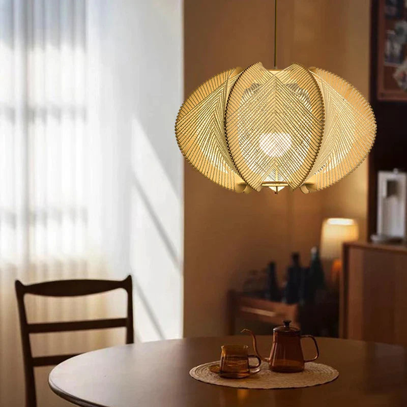 Moderne Holz Hanfseil Pendelleuchte – Retro E27 Lampe für Schlafzimmer und Bar