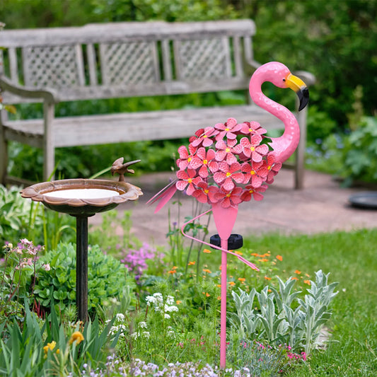 Royelux Flamingo Solar Stake Light - Dekorative Metall Gartenlampe