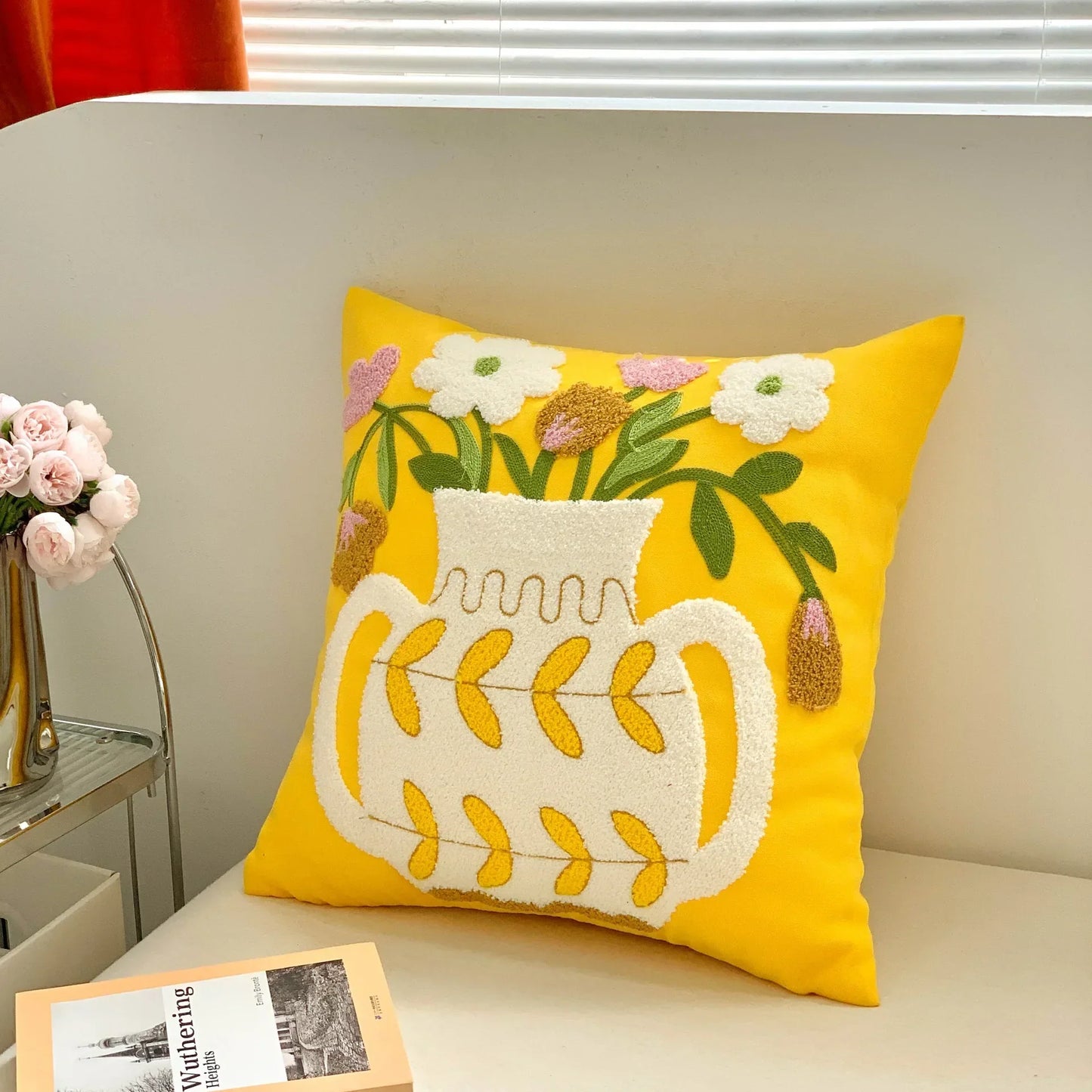 Soléa – Jacquard-Kissenbezug mit raffiniertem Sonnenblumenmuster