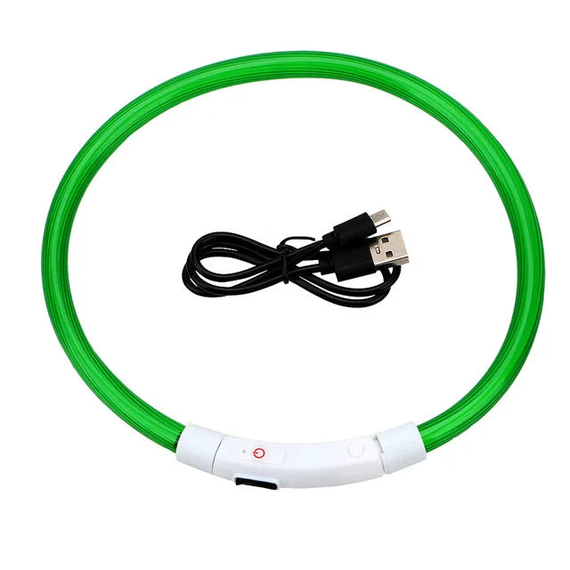 Leuchtendes Hundehalsband, USB-Wiederaufladbares LED-Leuchtendes Halsband für Nachtsicherheit, abnehmbares leuchtendes Haustierzubehör