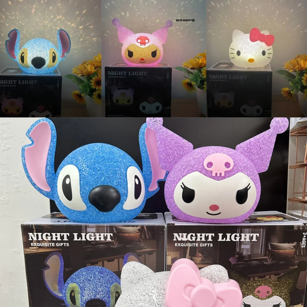 Stitch-Projektions-Nachtlicht – USB 3D Cartoon Lampe für das Kinderzimmer & Geschenke