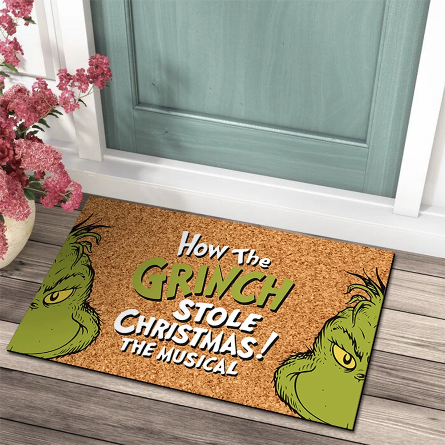 Weihnachtliche Türmatte mit Grinch-Design – Fröhlicher Empfang für die Feiertage