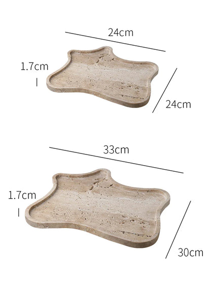 Vintage Travertin Stein Tablett