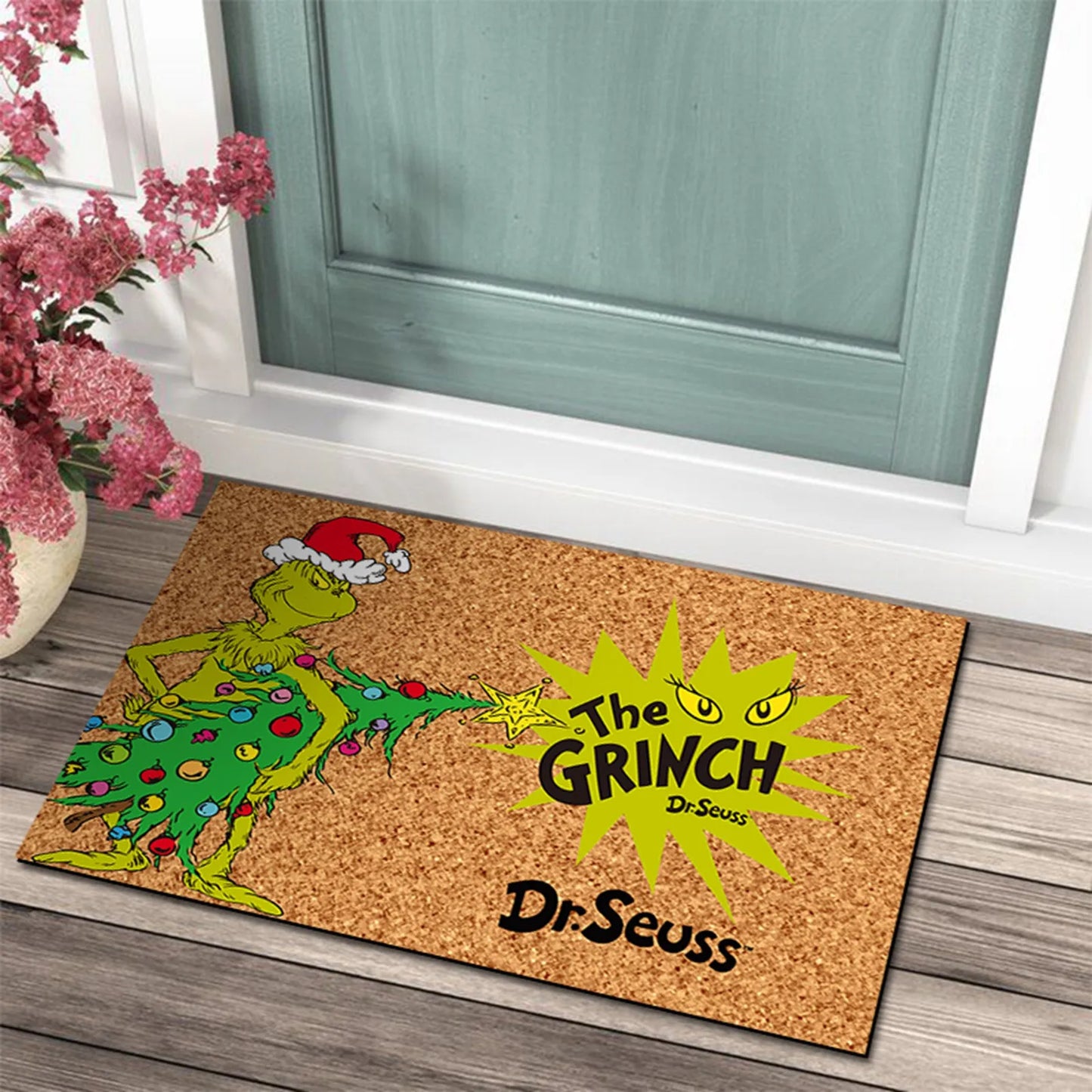 Weihnachtliche Türmatte mit Grinch-Design – Fröhlicher Empfang für die Feiertage