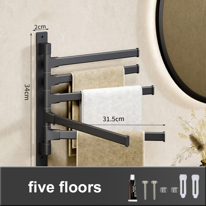 Wandmontierter, drehbarer Handtuchhalter - selbstklebend, bohrfrei