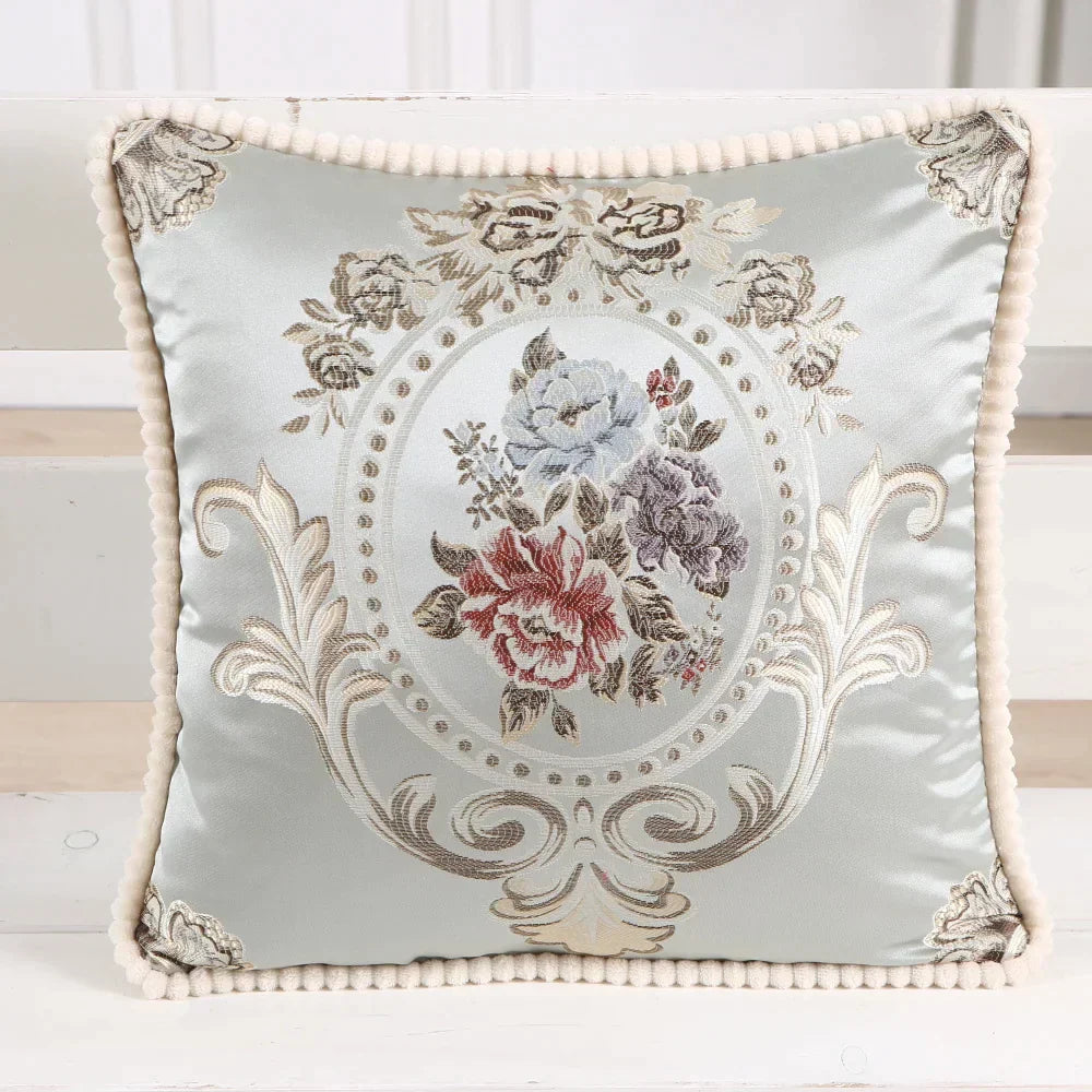 Florentina – Vintage Jacquard Kissenbezug mit europäischem Spiegelmuster
