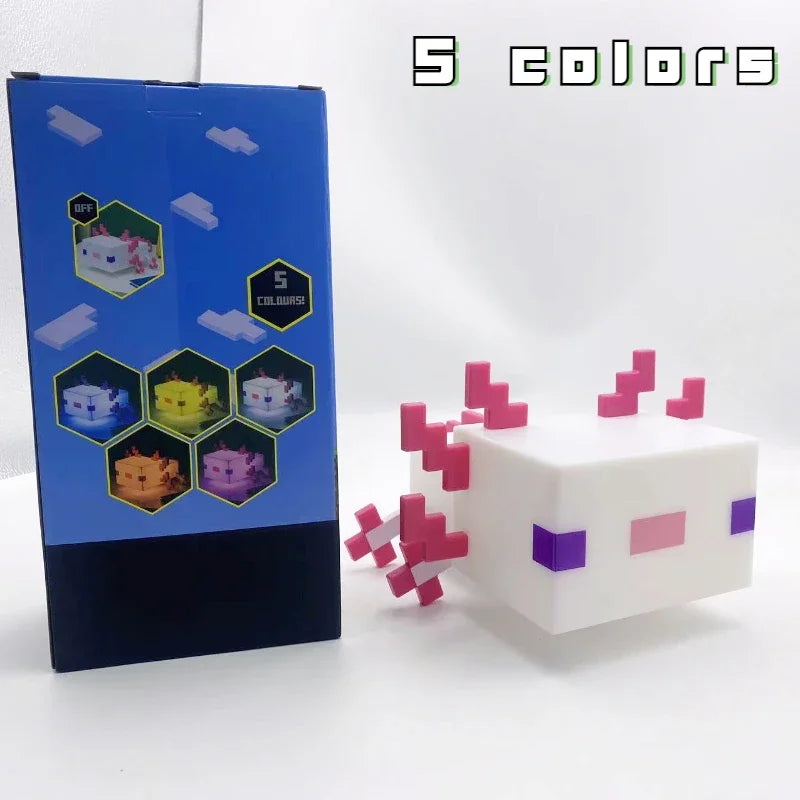 Pixelierte Axolotl Lampe